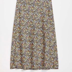 PETITE FLORAL PULL ON MIDI SKIRT